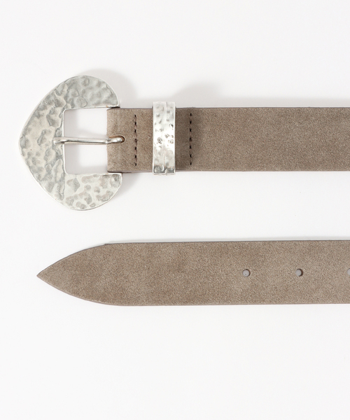 Spick & Span（スピックアンドスパン）の「LEFIJE/レフィエ 30mm スウェードレザーベルト（ベルト・レディース・カーキ/グレー・80）」の3枚目の写真