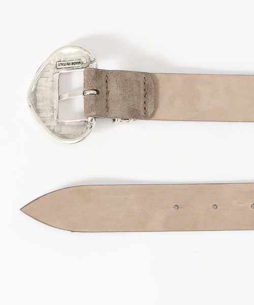 Spick & Span（スピックアンドスパン）の「LEFIJE/レフィエ 30mm スウェードレザーベルト（ベルト・レディース・カーキ/グレー・80）」の4枚目の写真