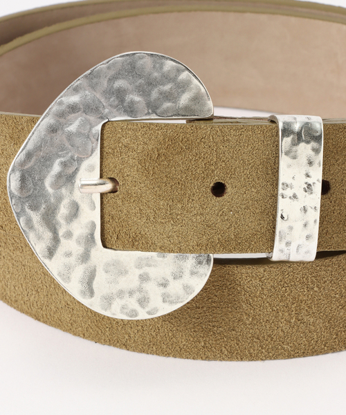 Spick & Span（スピックアンドスパン）の「LEFIJE/レフィエ 30mm スウェードレザーベルト（ベルト・レディース・カーキ/グレー・80）」の7枚目の写真