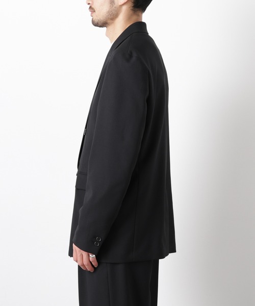 NANO universe（ナノユニバース）の「Reflax(R)オックスダブルブレストジャケット（セットアップ可）（テーラードジャケット・メンズ・ブラック/カーキ/ベージュ・M/L）」の9枚目の写真