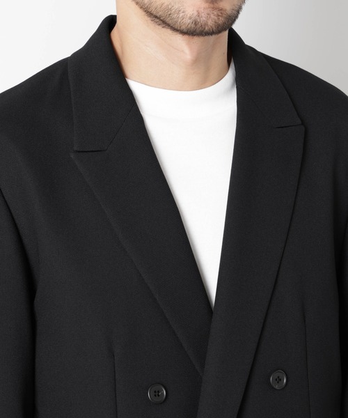 NANO universe（ナノユニバース）の「Reflax(R)オックスダブルブレストジャケット（セットアップ可）（テーラードジャケット・メンズ・ブラック/カーキ/ベージュ・M/L）」の12枚目の写真