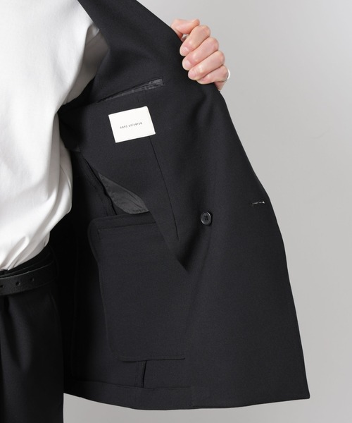 NANO universe（ナノユニバース）の「Reflax(R)オックスダブルブレストジャケット（セットアップ可）（テーラードジャケット・メンズ・ブラック/カーキ/ベージュ・M/L）」の15枚目の写真