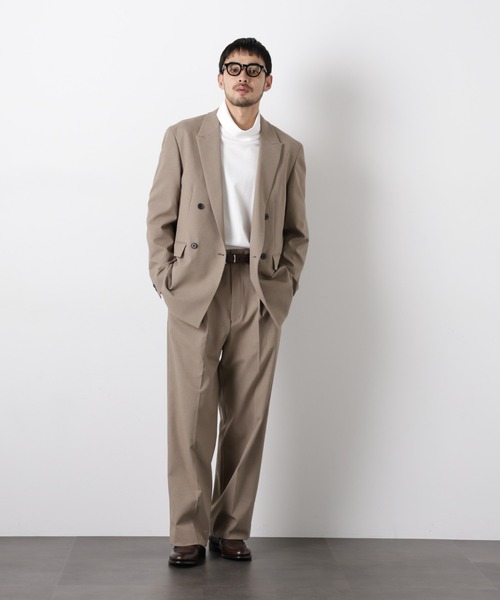 NANO universe（ナノユニバース）の「Reflax(R)オックスダブルブレストジャケット（セットアップ可）（テーラードジャケット・メンズ・ブラック/カーキ/ベージュ・M/L）」の20枚目の写真