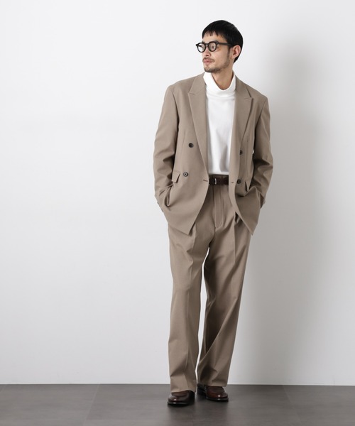 NANO universe（ナノユニバース）の「Reflax(R)オックスダブルブレストジャケット（セットアップ可）（テーラードジャケット・メンズ・ブラック/カーキ/ベージュ・M/L）」の21枚目の写真