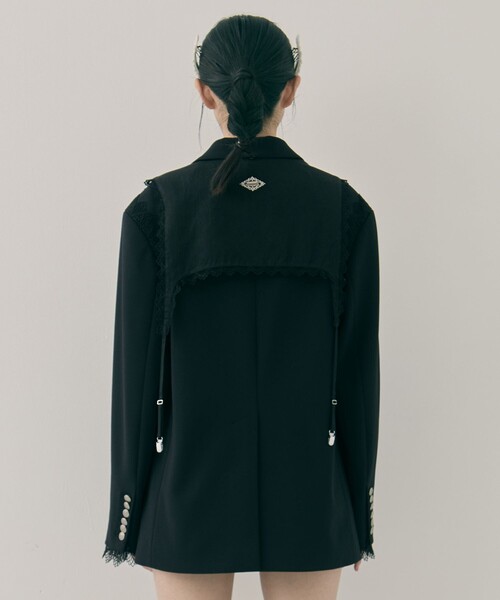 tanakadaisuke（タナカダイスケ）の「【tanakadaisuke/タナカダイスケ】garter collar peaked lapel jacket/ギャザーカラーピークドラペルジャケット（その他アウター・レディース・ブラック/ブラウン・FREE）」の8枚目の写真