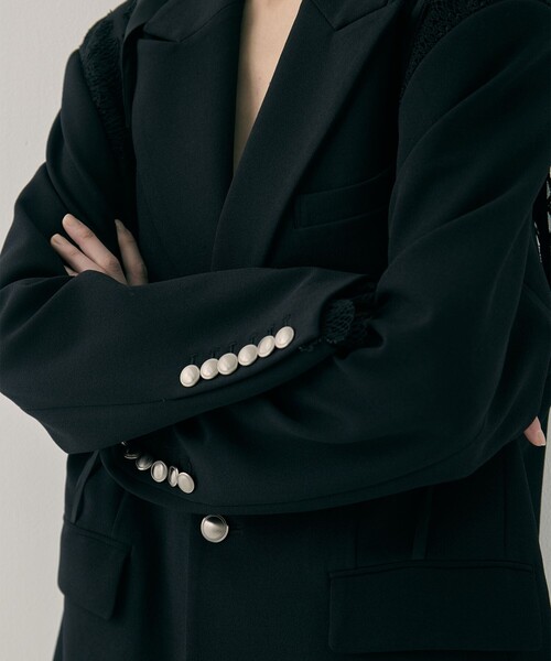 tanakadaisuke（タナカダイスケ）の「【tanakadaisuke/タナカダイスケ】garter collar peaked lapel jacket/ギャザーカラーピークドラペルジャケット（その他アウター・レディース・ブラック/ブラウン・FREE）」の9枚目の写真