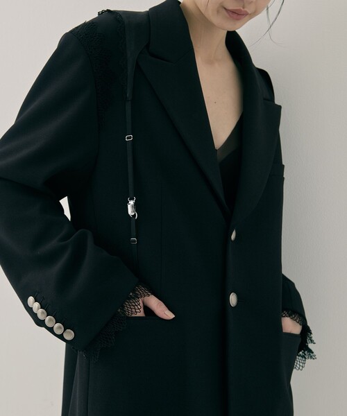 tanakadaisuke（タナカダイスケ）の「【tanakadaisuke/タナカダイスケ】garter collar peaked lapel jacket/ギャザーカラーピークドラペルジャケット（その他アウター・レディース・ブラック/ブラウン・FREE）」の12枚目の写真