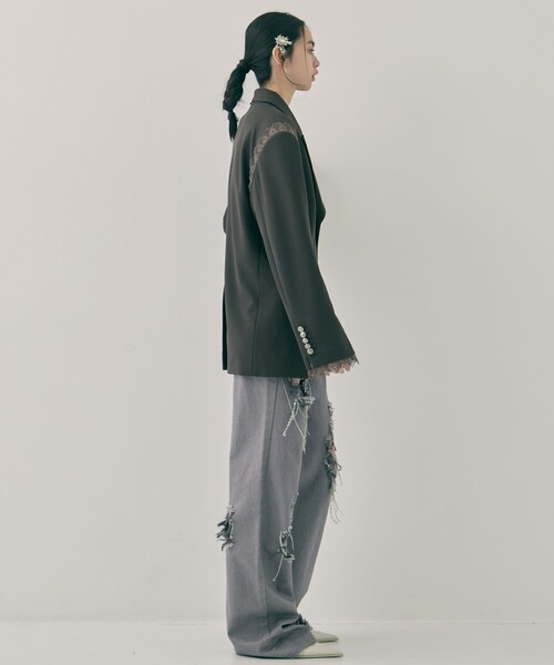 tanakadaisuke(タナカダイスケ)の「【tanakadaisuke/タナカダイスケ】garter collar peaked lapel jacket/ギャザーカラーピークドラペルジャケット(その他アウター・レディース・ブラック/ブラウン・FREE)」の10枚目の写真