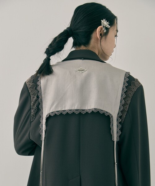 tanakadaisuke(タナカダイスケ)の「【tanakadaisuke/タナカダイスケ】garter collar peaked lapel jacket/ギャザーカラーピークドラペルジャケット(その他アウター・レディース・ブラック/ブラウン・FREE)」の14枚目の写真