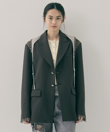 STUDIOUS（ステュディオス）の「【tanakadaisuke/タナカダイスケ】garter collar peaked lapel jacket/ギャザーカラーピークドラペルジャケット（その他アウター）」