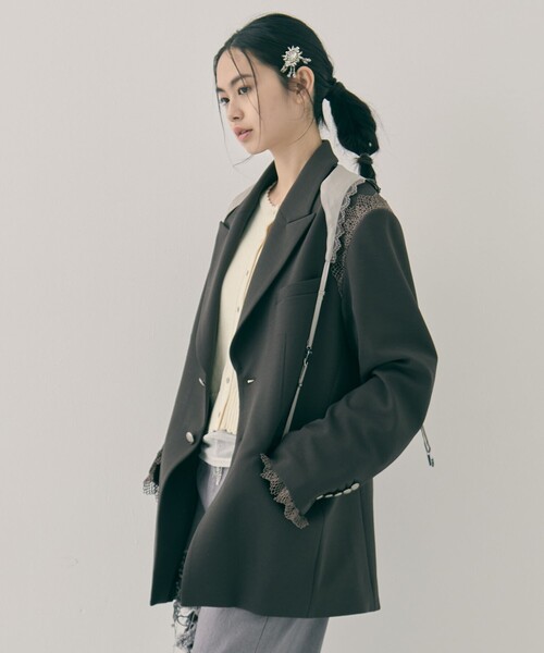 tanakadaisuke/タナカダイスケ】garter collar peaked lapel jacket