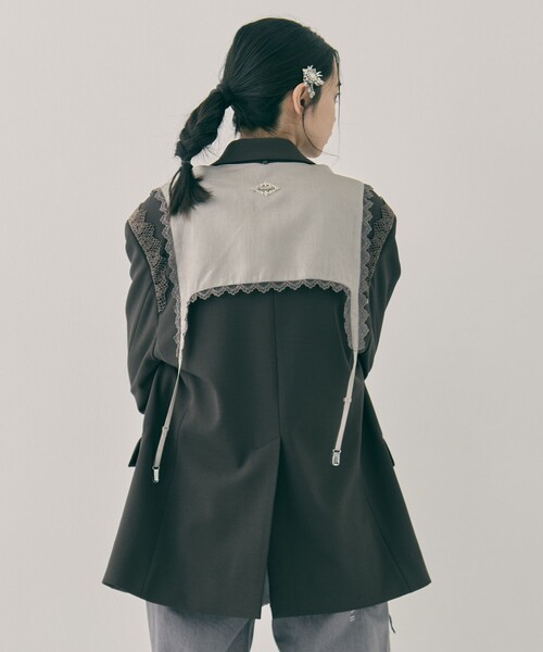tanakadaisuke/タナカダイスケ】garter collar peaked lapel jacket