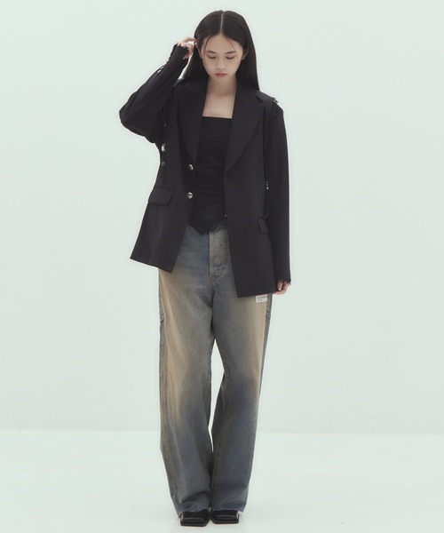 tanakadaisuke/タナカダイスケ】garter collar peaked lapel jacket