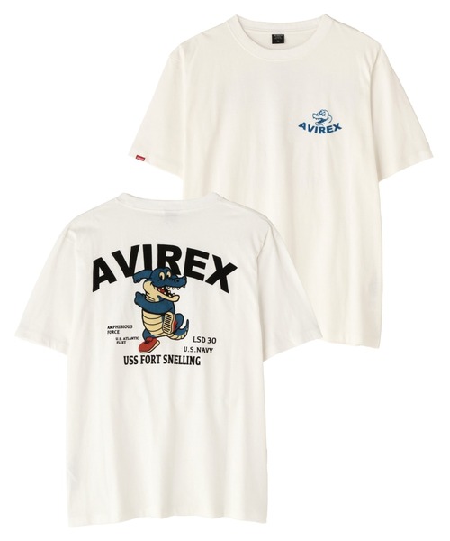 AVIREX(アヴィレックス)の「《WEB&DEPOT限定》USS FORT SNELLING T-SHIRT / フォートスネリング ティーシャツ / AVIREX / アヴィレックス(Tシャツ/カットソー・メンズ・ホワイト/ピンク/オリーブ/サックスブルー/ブラック・XX-LARGE/X-LARGE/LARGE/MEDIUM)」の2枚目の写真