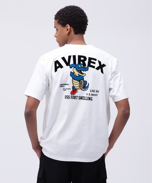 AVIREX(アヴィレックス)の「《WEB&DEPOT限定》USS FORT SNELLING T-SHIRT / フォートスネリング ティーシャツ / AVIREX / アヴィレックス(Tシャツ/カットソー・メンズ・ホワイト/ピンク/オリーブ/サックスブルー/ブラック・XX-LARGE/X-LARGE/LARGE/MEDIUM)」の16枚目の写真