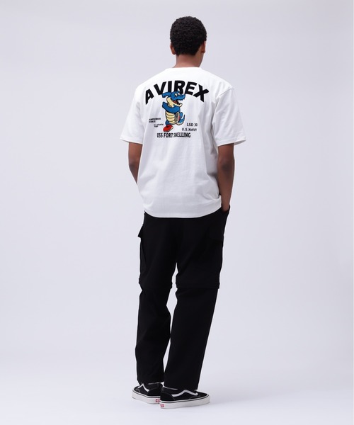 AVIREX(アヴィレックス)の「《WEB&DEPOT限定》USS FORT SNELLING T-SHIRT / フォートスネリング ティーシャツ / AVIREX / アヴィレックス(Tシャツ/カットソー・メンズ・ホワイト/ピンク/オリーブ/サックスブルー/ブラック・XX-LARGE/X-LARGE/LARGE/MEDIUM)」の18枚目の写真