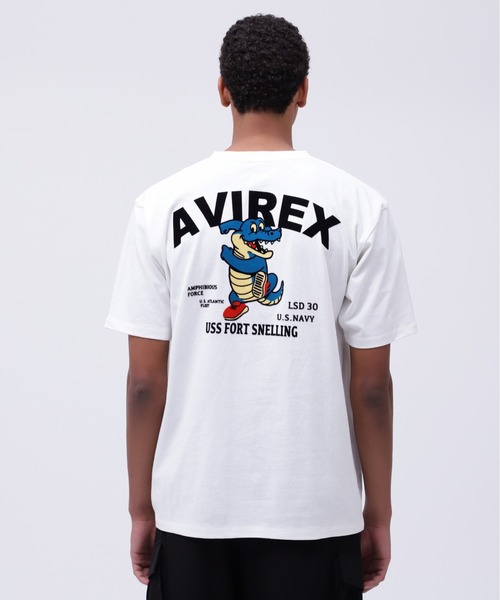 AVIREX(アヴィレックス)の「《WEB&DEPOT限定》USS FORT SNELLING T-SHIRT / フォートスネリング ティーシャツ / AVIREX / アヴィレックス(Tシャツ/カットソー・メンズ・ホワイト/ピンク/オリーブ/サックスブルー/ブラック・XX-LARGE/X-LARGE/LARGE/MEDIUM)」の21枚目の写真