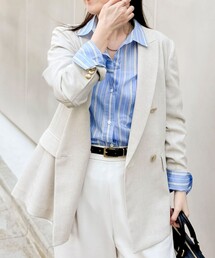 NOLLEY’S Sophi | 《セットアップ対応》ウォッシャブルスラブオックスダブルジャケット(テーラードジャケット)