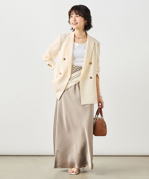 NOLLEY’S Sophi（ノーリーズソフィ）の「《セットアップ対応》ウォッシャブルスラブオックスダブルジャケット（テーラードジャケット・レディース・ネイビー/ベージュ・38/36/34）」の21枚目の写真