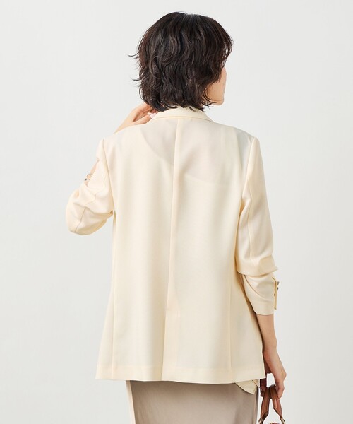 NOLLEY’S Sophi（ノーリーズソフィ）の「《セットアップ対応》ウォッシャブルスラブオックスダブルジャケット（テーラードジャケット・レディース・ネイビー/ベージュ・38/36/34）」の14枚目の写真