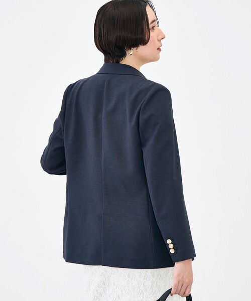 NOLLEY’S Sophi（ノーリーズソフィ）の「《セットアップ対応》ウォッシャブルスラブオックスダブルジャケット（テーラードジャケット・レディース・ネイビー/ベージュ・38/36/34）」の6枚目の写真