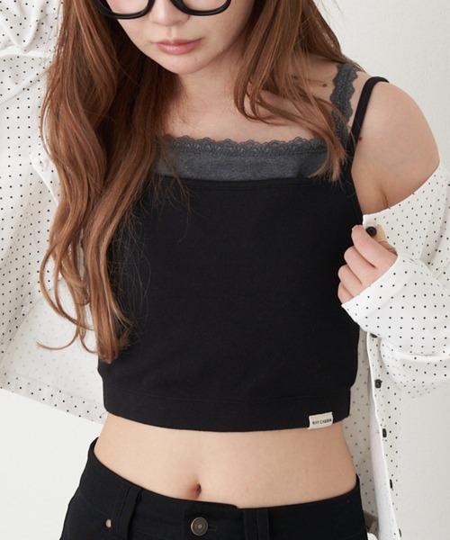 RAY CASSIN(レイカズン)の「レイヤードパット付キャミ(キャミソール・レディース・グレー系その他2/ブラック系その他2/ベージュ系その他2/ホワイト系その他・FREE)」の2枚目の写真