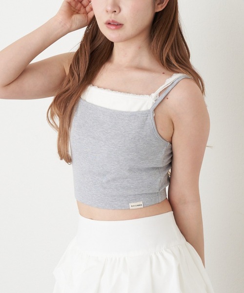 RAY CASSIN(レイカズン)の「レイヤードパット付キャミ(キャミソール・レディース・グレー系その他2/ブラック系その他2/ベージュ系その他2/ホワイト系その他・FREE)」の3枚目の写真