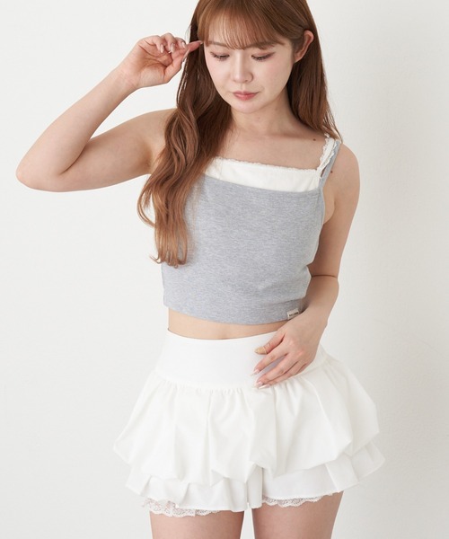 RAY CASSIN(レイカズン)の「レイヤードパット付キャミ(キャミソール・レディース・グレー系その他2/ブラック系その他2/ベージュ系その他2/ホワイト系その他・FREE)」の5枚目の写真