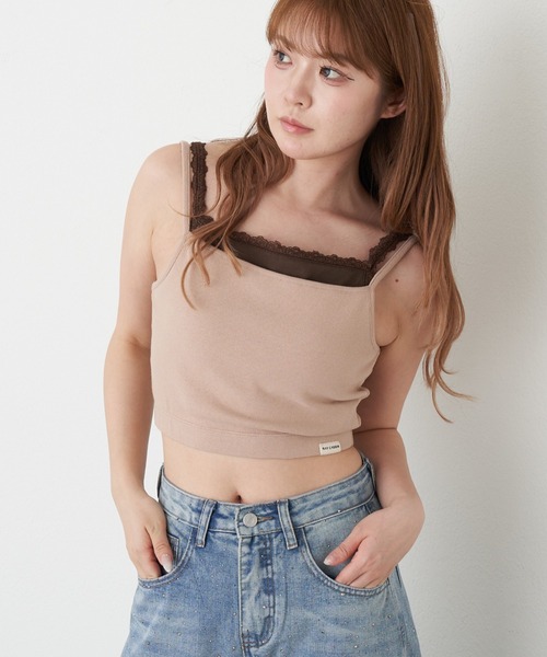 RAY CASSIN(レイカズン)の「レイヤードパット付キャミ(キャミソール・レディース・グレー系その他2/ブラック系その他2/ベージュ系その他2/ホワイト系その他・FREE)」の6枚目の写真