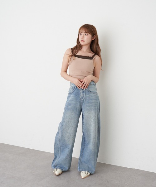 RAY CASSIN(レイカズン)の「レイヤードパット付キャミ(キャミソール・レディース・グレー系その他2/ブラック系その他2/ベージュ系その他2/ホワイト系その他・FREE)」の8枚目の写真