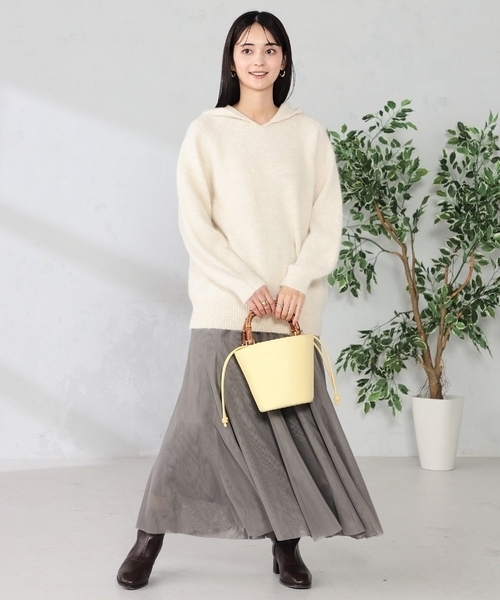 a.v.v(アーヴェヴェ)の「【雑誌InRed(宝島社)4月号掲載】バンブーハンドルミニバケツトート(トートバッグ・レディース・ブラック/クリーム/ダークインディゴブルー・38)」の5枚目の写真