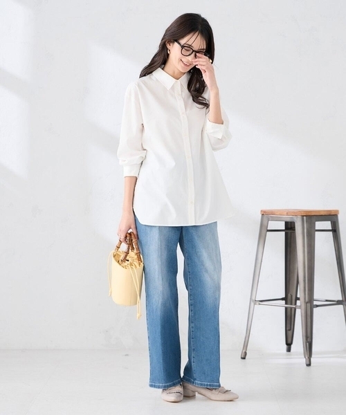 a.v.v(アーヴェヴェ)の「【雑誌InRed(宝島社)4月号掲載】バンブーハンドルミニバケツトート(トートバッグ・レディース・ブラック/クリーム/ダークインディゴブルー・38)」の7枚目の写真