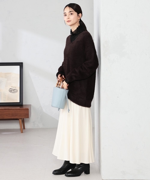 a.v.v(アーヴェヴェ)の「【雑誌InRed(宝島社)4月号掲載】バンブーハンドルミニバケツトート(トートバッグ・レディース・ブラック/クリーム/ダークインディゴブルー・38)」の10枚目の写真