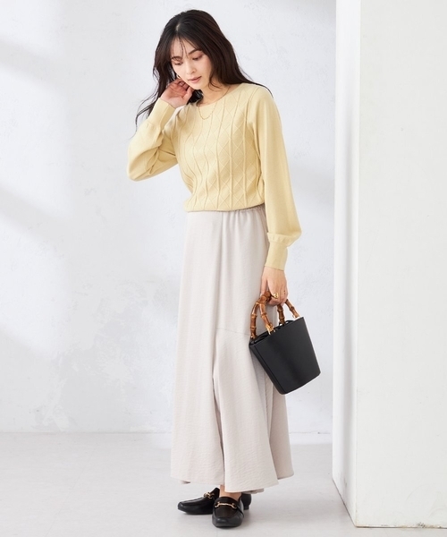 a.v.v(アーヴェヴェ)の「【雑誌InRed(宝島社)4月号掲載】バンブーハンドルミニバケツトート(トートバッグ・レディース・ブラック/クリーム/ダークインディゴブルー・38)」の16枚目の写真