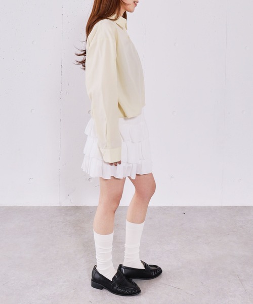 archives(アルシーヴ)の「ワンポイントショートシャツ(シャツ/ブラウス・レディース・イエロー/ピンク/ブルー・MEDIUM)」の10枚目の写真