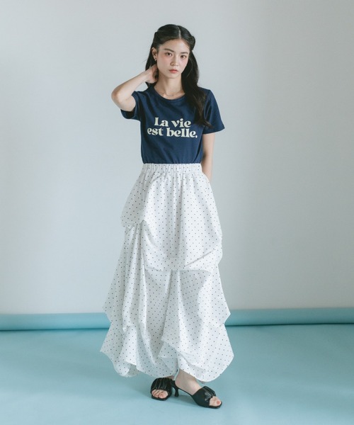 VANNIE U(ヴァニーユー)の「コンパクトバイカラーロゴTシャツ(Tシャツ/カットソー・レディース・ブラック/ホワイト/ネイビー・FREE)」の14枚目の写真