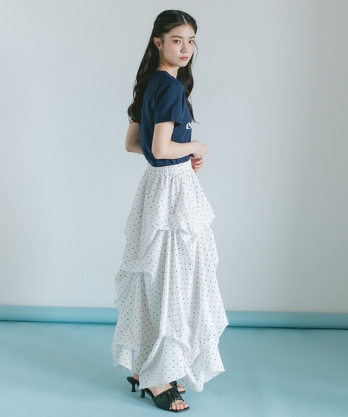 VANNIE U(ヴァニーユー)の「コンパクトバイカラーロゴTシャツ(Tシャツ/カットソー・レディース・ブラック/ホワイト/ネイビー・FREE)」の15枚目の写真