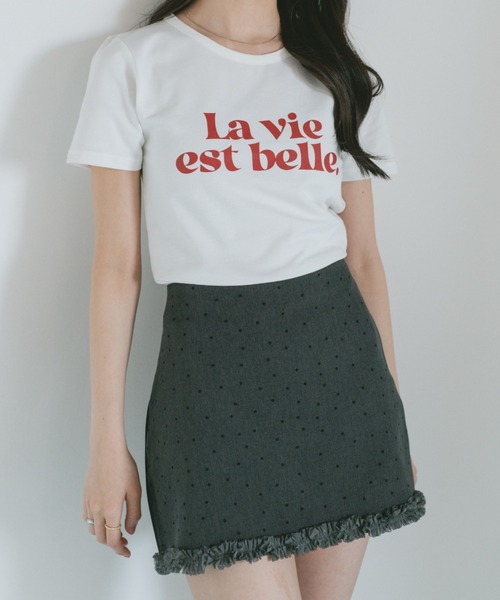 VANNIE U(ヴァニーユー)の「コンパクトバイカラーロゴTシャツ(Tシャツ/カットソー・レディース・ブラック/ホワイト/ネイビー・FREE)」の17枚目の写真