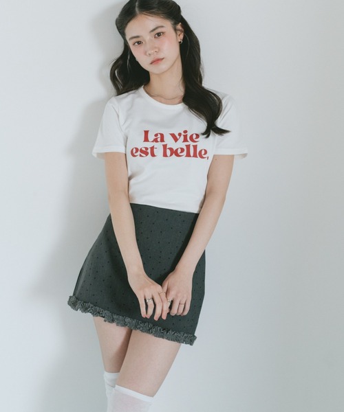 VANNIE U(ヴァニーユー)の「コンパクトバイカラーロゴTシャツ(Tシャツ/カットソー・レディース・ブラック/ホワイト/ネイビー・FREE)」の18枚目の写真