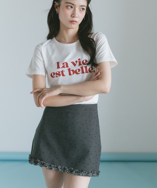 VANNIE U(ヴァニーユー)の「コンパクトバイカラーロゴTシャツ(Tシャツ/カットソー・レディース・ブラック/ホワイト/ネイビー・FREE)」の21枚目の写真