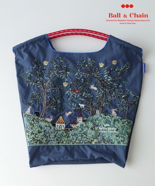 SUPER HAKKA×Ball&Chain シルエットツリー刺繍トートバッグ(M)（トート