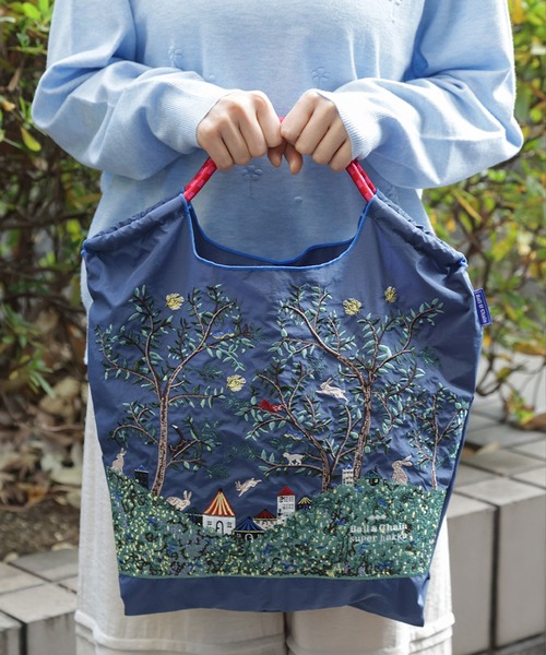 新品♥️正規品 ボールアンドチェーン×スーパーハッカ　トートバッグ M SUPER HAKKA×Ball&Chain シルエットツリー刺繍トートバッグ(M)（トート