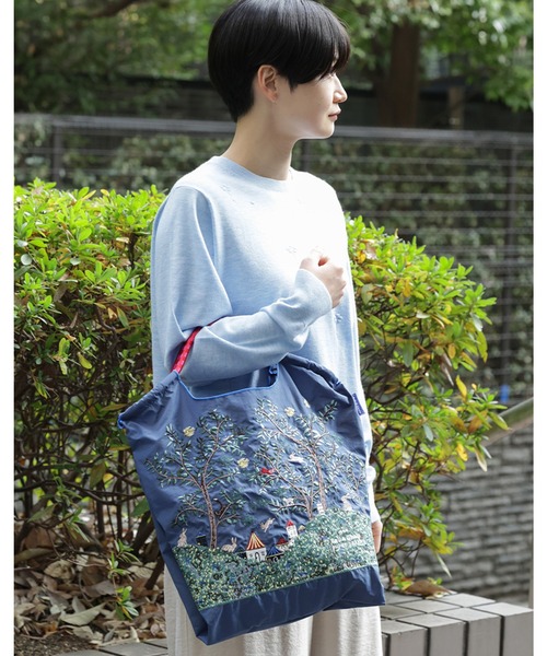 SUPER HAKKA×Ball&Chain シルエットツリー刺繍トートバッグ(M)（トート