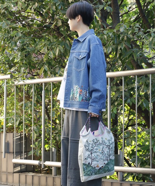 SUPER HAKKA×Ball&Chain シルエットツリー刺繍トートバッグ(M)（トート