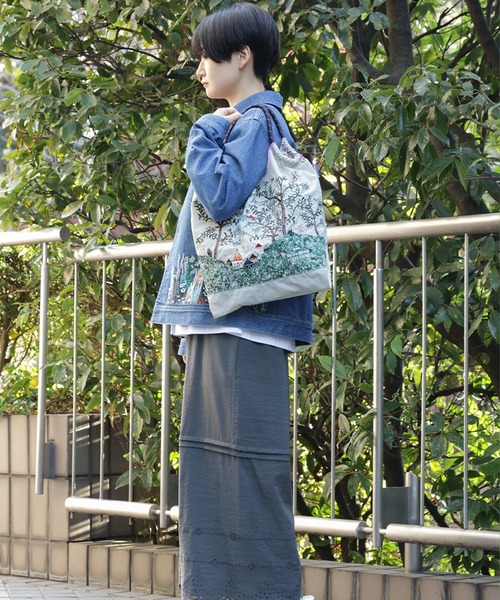 SUPER HAKKA×Ball&Chain シルエットツリー刺繍トートバッグ(M)（トート