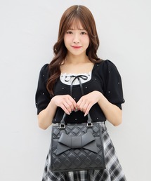 INGNI | リボン付キルティングスクエアバッグ(ハンドバッグ)