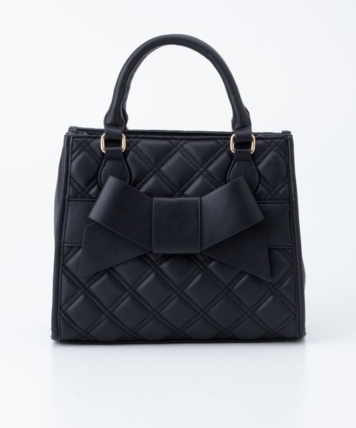 INGNI（イング）の「リボン付キルティングスクエアバッグ（ハンドバッグ・レディース・ブラック/オフホワイト・-）」の8枚目の写真