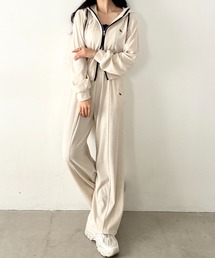 Outfitter lab（アウトフィッターラボ）の「POLO CHAMPS(ポロチャンプス)/セットアップ ジップパーカー ダブルジップ ワイドパンツ  ワンポイント刺繍（セットアップ）」