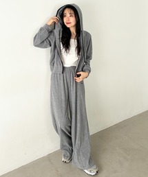 Niell（ニール）の「POLO CHAMPS(ポロチャンプス)/セットアップ ジップパーカー ダブルジップ ワイドパンツ  ワンポイント刺繍（セットアップ）」