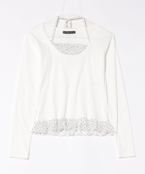 GORGE(ゴージ)の「《ドット・レイヤード》カットソー/フェミニン×Y2K/春秋/全2色(Tシャツ/カットソー・レディース・オフホワイト/ブラック・F)」の16枚目の写真